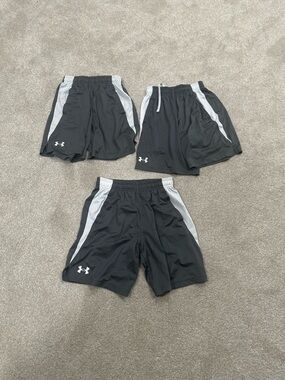 Under Armour Black and White Boys' Athletic Shorts Pack of 3